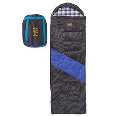 Спальник GreenCamp 230*80 см, подкладка Barberi 450 гр/м2, черно-голубой