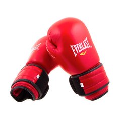 Кожанные боксерские перчатки Everlast Bazari 10-12oz красный
