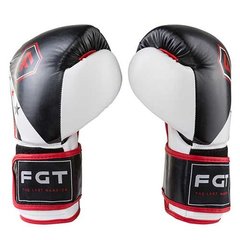 Боксерские перчатки FGT-3077 Let'sFight , FGT, FLEX, 10oz, черно-белый