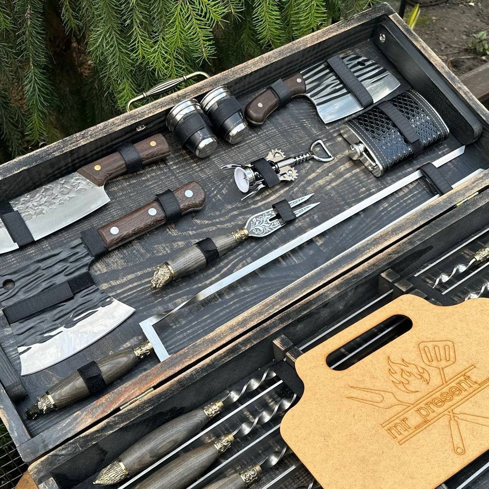 Преміальний набір шампурів у кейс-столику Vintage 6
