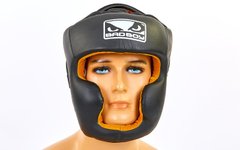 Шлем боксерский с полной защитой  BAD BOY кожа, Черный, M