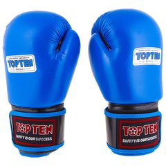 Боксерские перчатки TopTen, кожа, 10,12oz синий