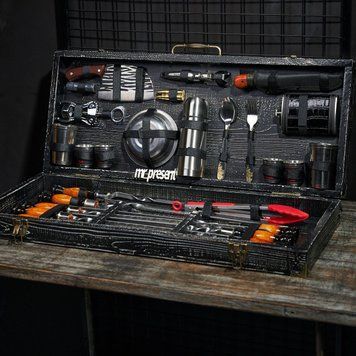 Подарунковий набір шампурів в кейсі Maksi Vintage №2, З гравіюванням
