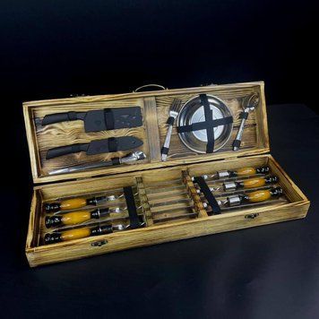 Набір шампурів в кейсі Eko-Box №22 XS. Шашличний набір. Подарунок другу.
