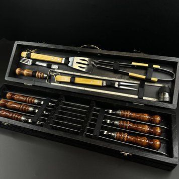 Набір шампурів у кейсі Grill Box 3 S. Шашличний набір. Подарунок чоловікові